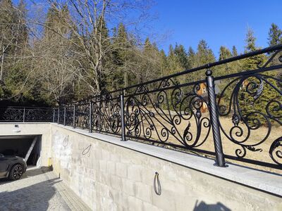 Balustrada zewnętrzna z ornamentami czarna BKZ 098