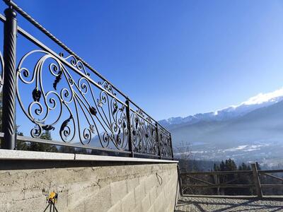 Balustrada zewnętrzna z ornamentami czarna BKZ 098